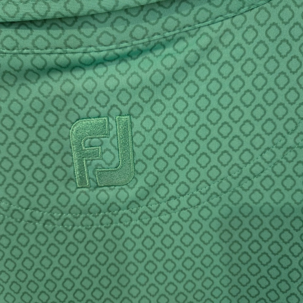 FootJoy Polo Shirt Mens XXL Green Diamond Geometric Performance Golf Top - Picture 5 of 9